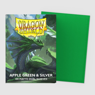 Dragon Shield Dual Matte Sleeves - Standard Size - Apple Green and Silver