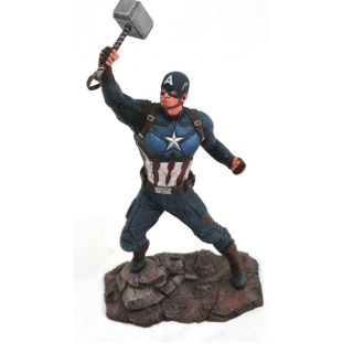 Diamond Select Toys - Marvel Comic Gallery - Avengers Endgame - Captain America with Mjolnir Statue (23cm)