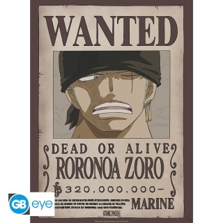 Αφίσα One Piece - Poster Wanted - Zoro (52x38cm)
