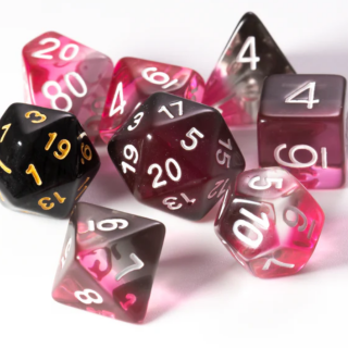 Dice Set - Ζάρια Sirius - Pink, Clear, Black (8pcs)