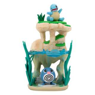 Φιγούρα Jazwares Figure - Pokemon Select - Environment Set - Shoreside Lake with Poliwag and Squirtle (15cm)