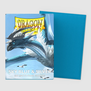 Dragon Shield Dual Matte Sleeves - Standard Size - Sky Blue and Silver