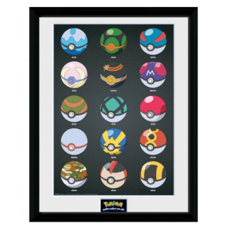 Framed Print - Pokemon - Pokeballs (30x40cm)
