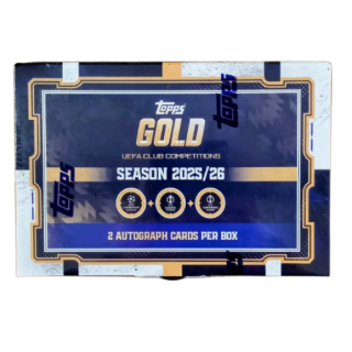 Κάρτες Sports Trading Cards - 2025-2026 Topps UEFA Club Competitions Gold Soccer - Hobby Box (4 Packs)